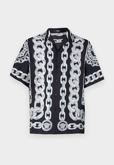 Versace INFORMAL SHIRT MEDUSA CHAINS - Pluus - black/silver-coloured