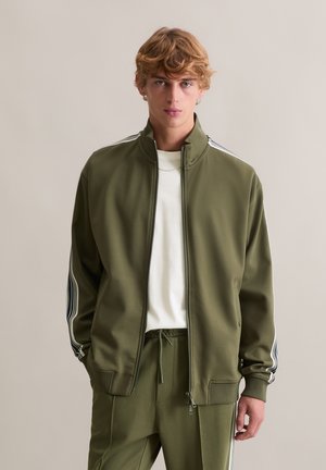 MIT KONTRASTSTREIFEN - Bomberjacke - dark moss