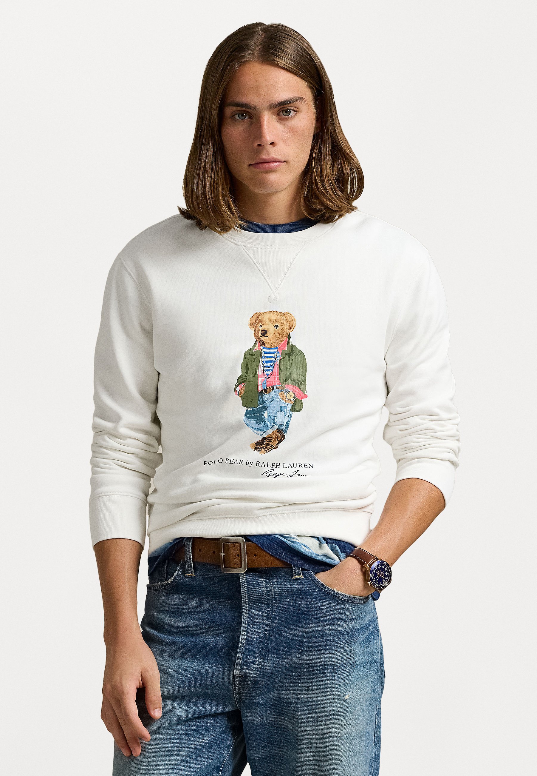 Truien Grijze Sweater Polo Ralph Lauren Trui Beer Polo Ralph