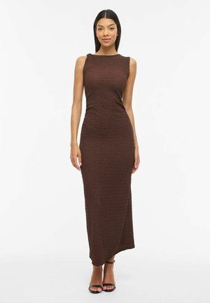 VILA MAXIKLEID VISINNE ÄRMELLOSES - Maxikleid - coffee bean