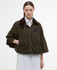 Barbour BARBOUR X ERDEM REVERSIBLE CLOVER SHOWERPROOF CAPE - Keep - khaki brown/ancient tartan green rose
