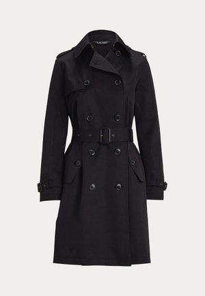 Lauren Ralph Lauren DOUBLE BREASTED COTTON BLEND TRENCH COAT - Trenchcoat - black