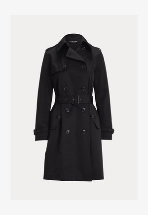 Lauren Ralph Lauren DOUBLE BREASTED COTTON BLEND TRENCH COAT - Trenchcoat - black