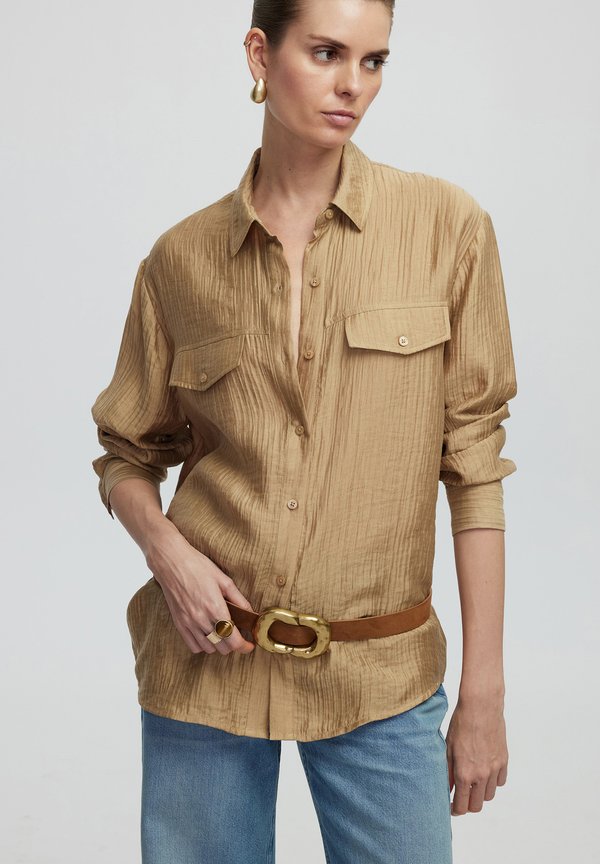 TEXTURED - Hemdbluse - natural