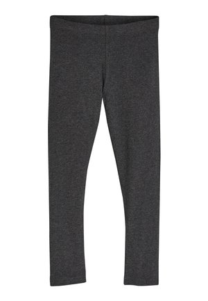 Leggings gris en tissu doux, dotés d'une texture lisse, d'un design long intégral et d'une taille élastique pour un maintien sûr.