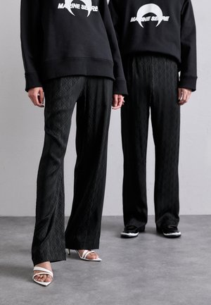 MARINE SERRE MOON SUN DRAWSTRING TROUSERS UNISEX - Nadrágok - black