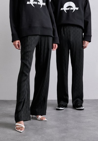 MARINE SERRE MOON SUN DRAWSTRING TROUSERS UNISEX - Pantaloni - black
