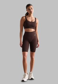 aim’n® RIBBED HIGH SEAMLESS BIKER SHORT - Legingi - cacao