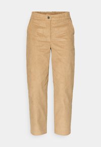 Svetlo rjave kord pants s sproščenim krojem, z ravnim sprednjim delom, elastičnim pasom in enim sprednjim žepom.