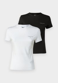 LINEAR TEE 2 PACK - Camiseta básica - black/white