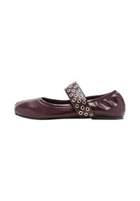 Ballerinaskor med remmar - bordeaux