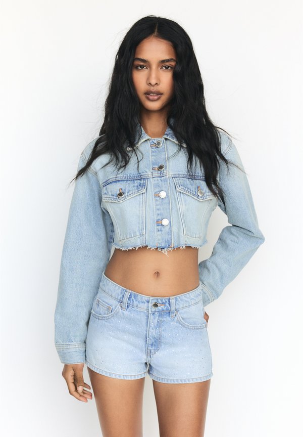 WITH RHINESTONES - Jeans Shorts