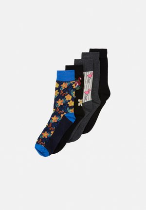 JACMIX OF ANIMALS SOCK 5 PACK - Ponožky - black/dark grey melange