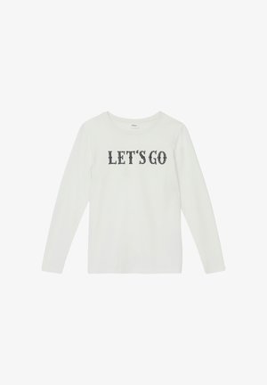 MET PRINT OP DE VOORKANT EN BIES MET STUDS - Top dugih rukava - ecru