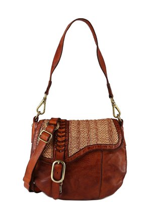 GIOACHINA SCHULTER 24 CM - Handtasche - bianco-cognac