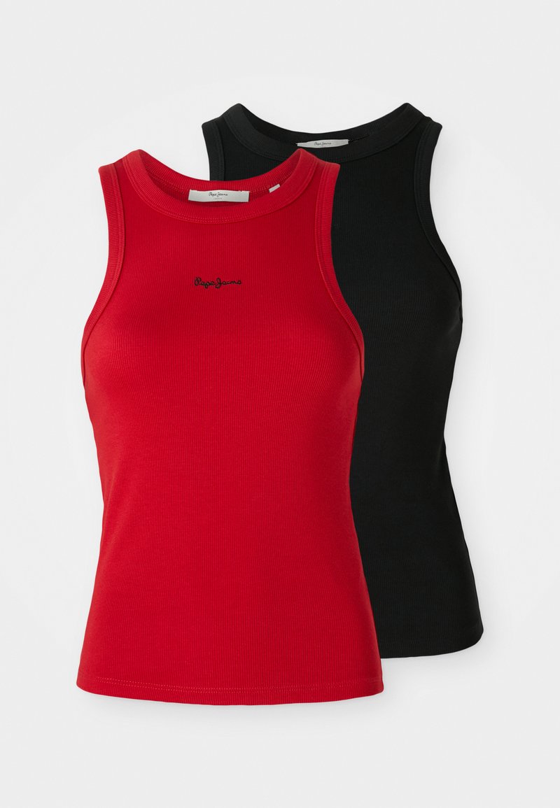 Pepe Jeans MARIAN 2 PACK - Topper - black/royal red/svart - Zalando.no