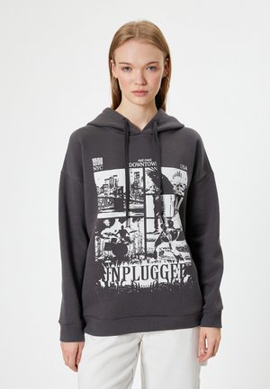 PRINTED  - Jersey con capucha - anthracite