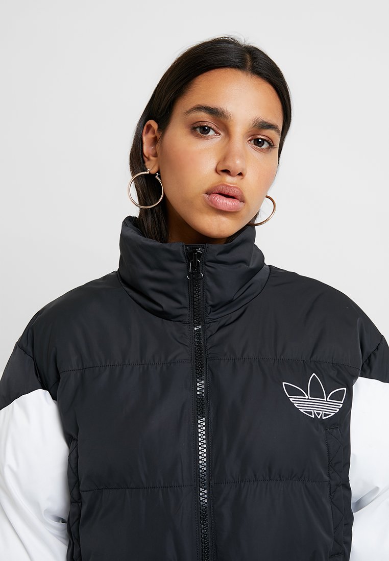 adidas Originals Jakke Cropped Puffer BlackWhite adidas Originals Jakke Cropped Puffer BlackWhite