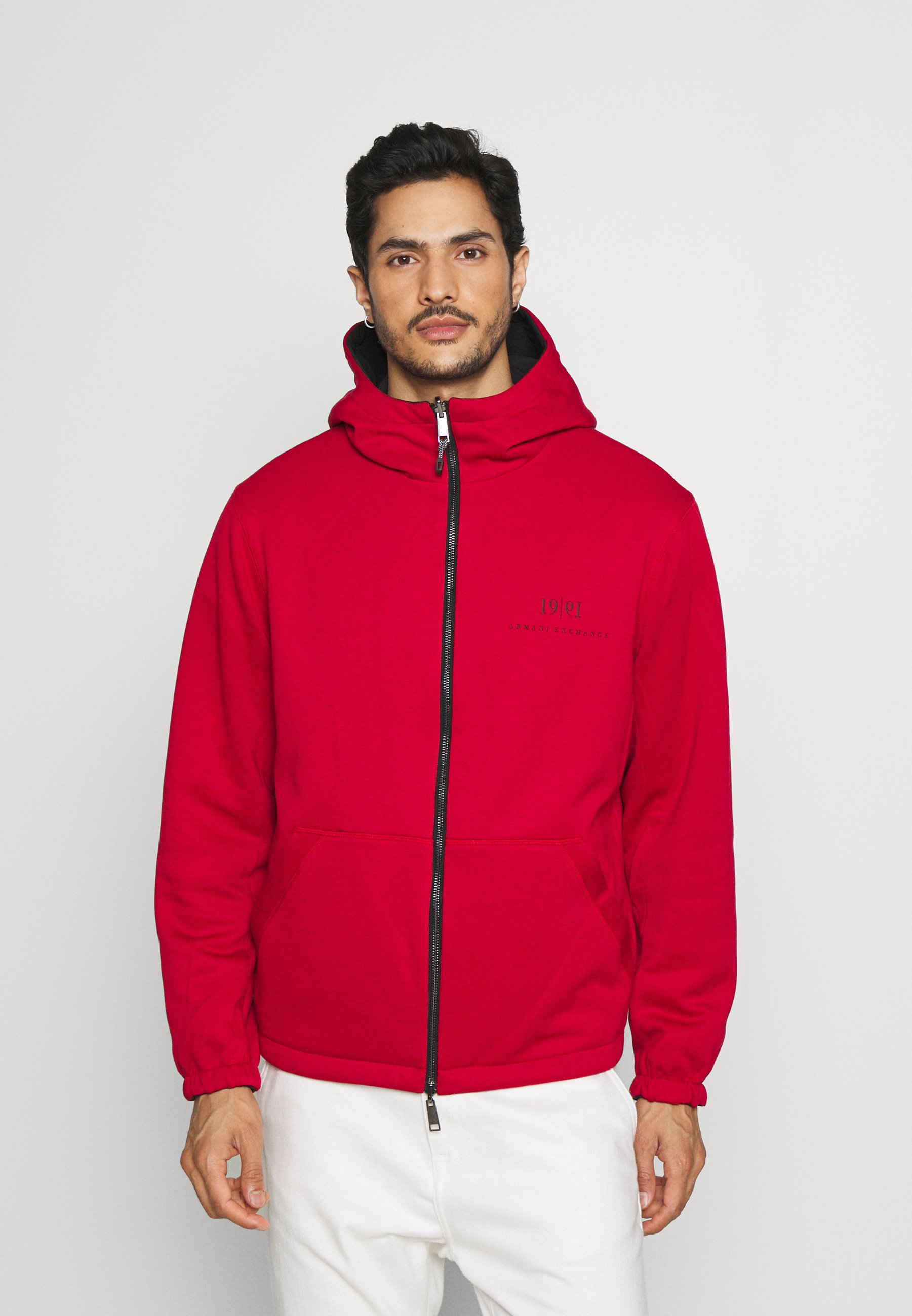 red blouson jacket