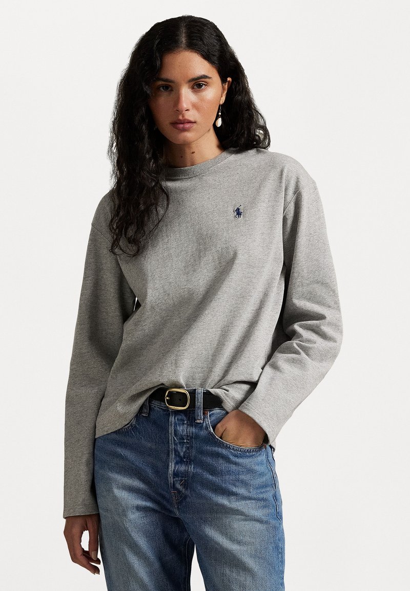 Polo Ralph Lauren - COTTON JERSEY LONG SLEEVE T-SHIRT  - Longsleeve - cobblestone heather, Vergroten