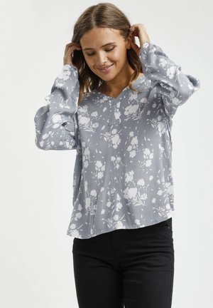 KAFLOA AMBER BLOUSE - Camicetta - blue/chalk big flower print