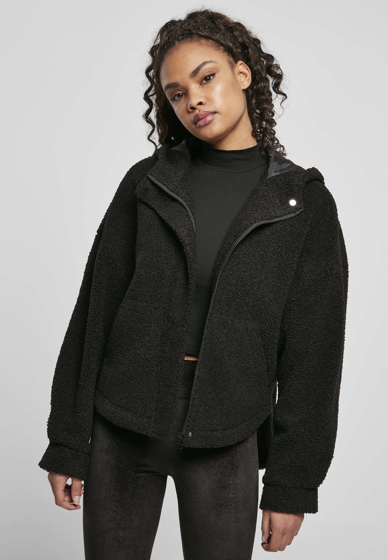 Urban Classics LADIES SHORT SHERPA JACKET - Blouson - black/noir -  ZALANDO.FR