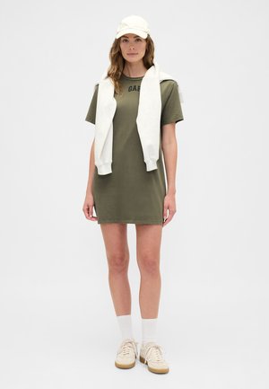 LOGO - Jerseykleid - army jacket green