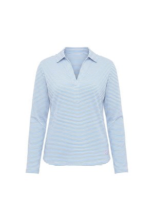 LAURASØN, STRIPED POLO COLLAR LONG SLEEVE  - Polo - azure