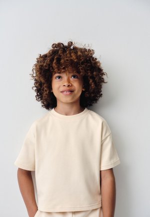THE SET, REGULAR FIT - T-SHIRTS  PACK OF 4 - T-shirts basic - black brown cream pink