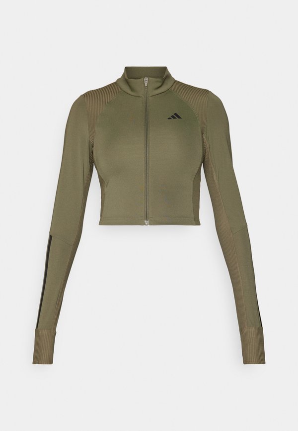 HYPERGLAM FULL-ZIP RIBBED COVER-UP - Cardigan - olive strata3