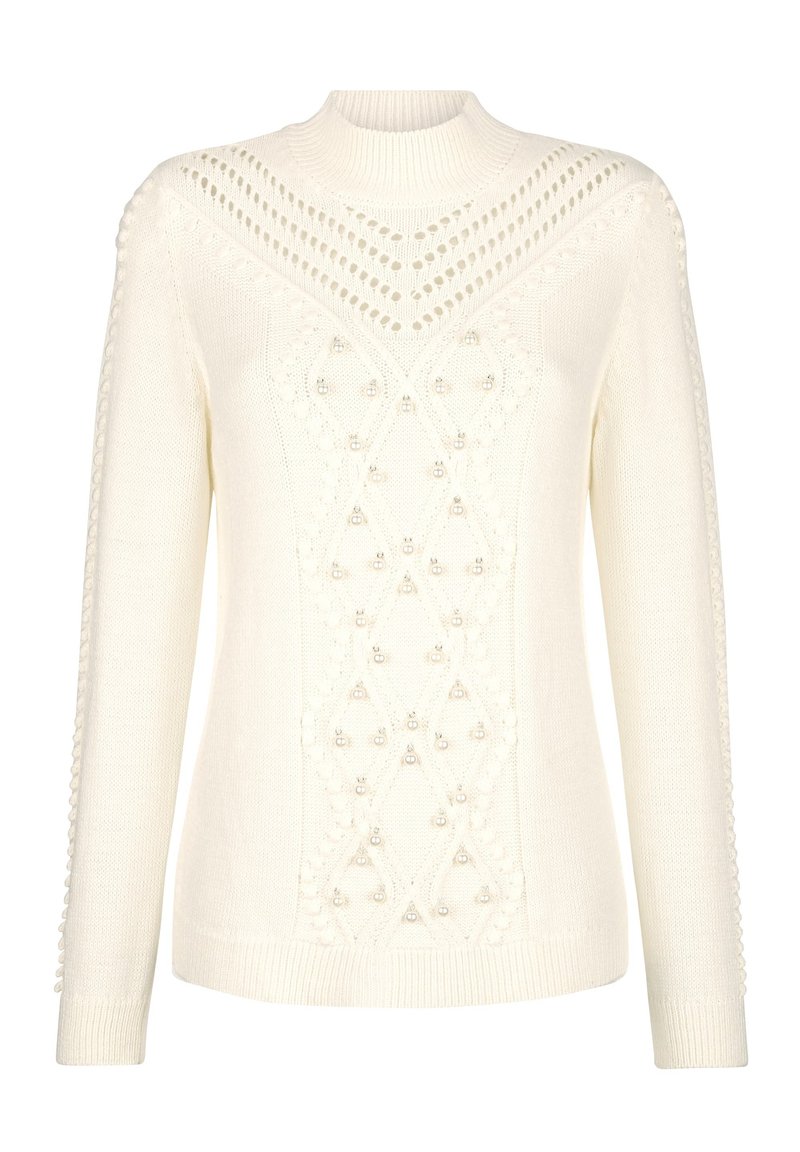 Damen Strickjacken | MONA Strickpullover ecru/beige - EC07573 Damen Strickjacken | MONA Strickpullover ecru/beige - EC07573