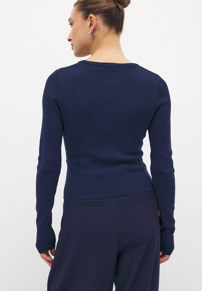 Na Kd Pull Epaule NA-KD ROUND NECK Pullover Navy/bleu