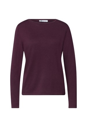 Street One, PULLOVER MIT RUNDHALS UND ROLLKANTEN - Maglione - berry maroon