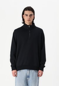 Abercrombie & Fitch Essential Premium Heavyweight Half-Zip Sweatshirt - Sweatshirt - casual black