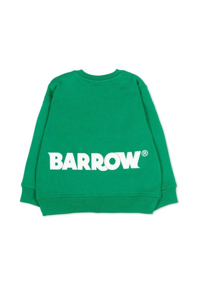 Felpa verde con scollo a girocollo, maniche lunghe, polsini a coste e la scritta "BARROW" stampata in grandi lettere bianche sulla schiena.