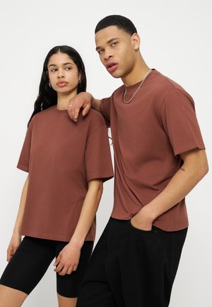 YOURTURN UNISEX BOXY FIT TOP - T-paita - cappuccino