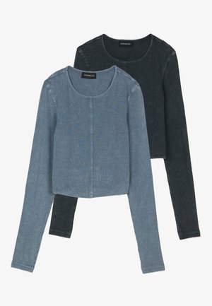 Even&Odd 2 PACK - Majica z dolgimi rokavi - black/blue