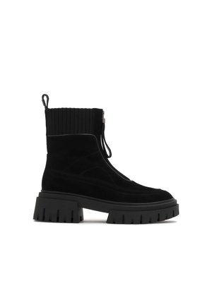 Enkellaarsjes met plateauzool - black- sz