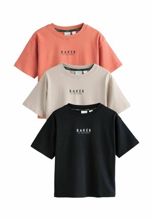 REGULAR FIT  3 PACK - Tričko s potlačou - orange black stone