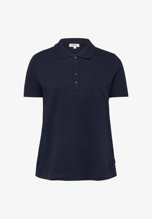 Marineblauw poloshirt met korte mouwen, kraag en een knoopsluiting met vier knopen, eenvoudig ontwerp, merk s.Oliver, maat XL.