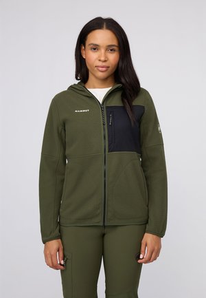 TAMARO HOODED - Fleece jacket - dark marsh-black