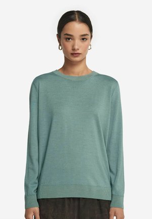 ROUND NECK - Pullover - grün dark thyme garment dyed