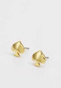 Orecchini a forma di paletta in oro con finitura lucida e superficie liscia. Design semplice con supporto a perno per una vestibilità sicura.