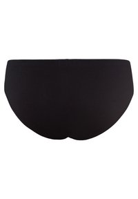 Schwarze Baumwollunterhose mit glatter Textur, vollständiger Abdeckung und einem schlichten Bund. Keine sichtbaren Muster oder Verzierungen.