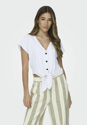 ONLY ONLSIESTA SS KNOT NOOS - Blouse - bright white
