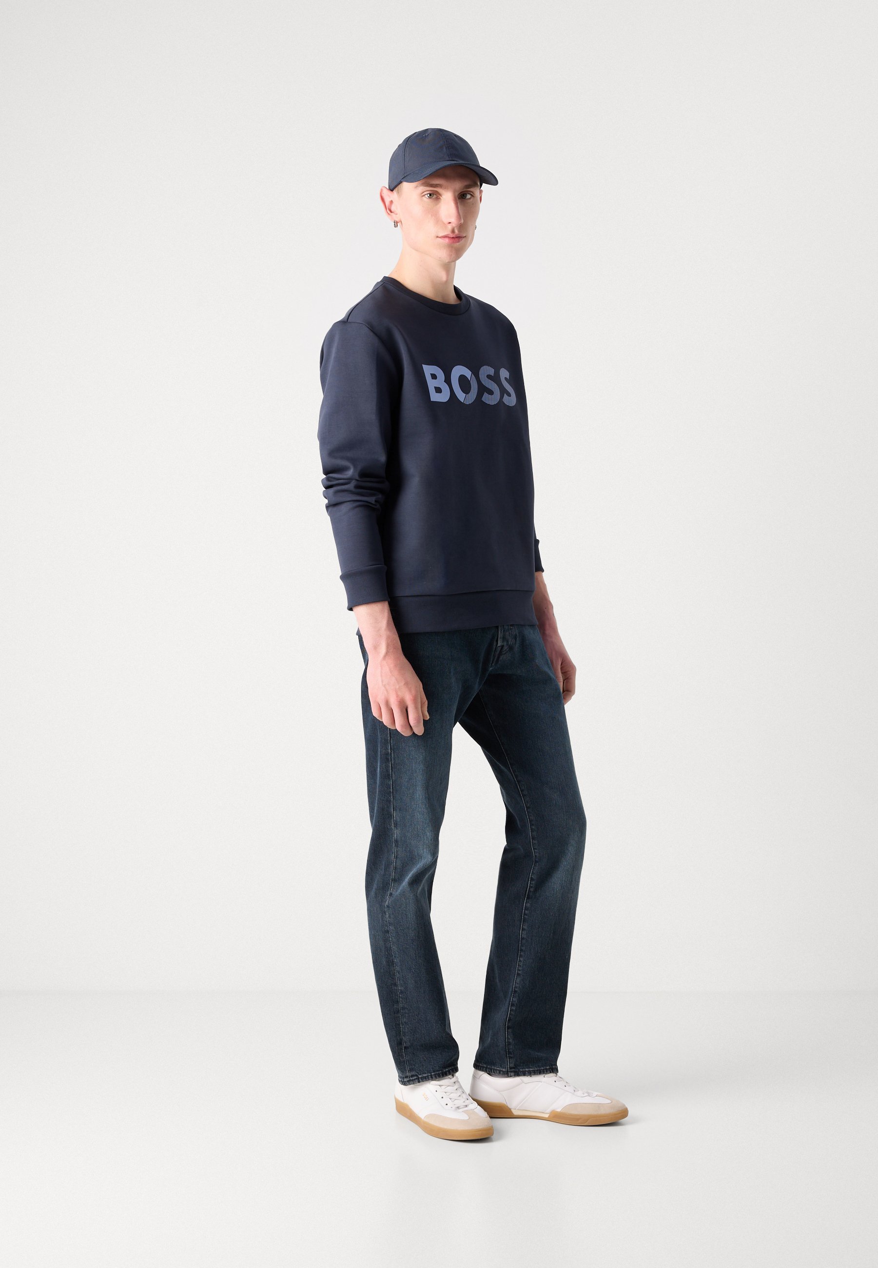 BOSS SALBO TAPE LOGO - Sweatshirt - dark blue - Zalando.co.uk