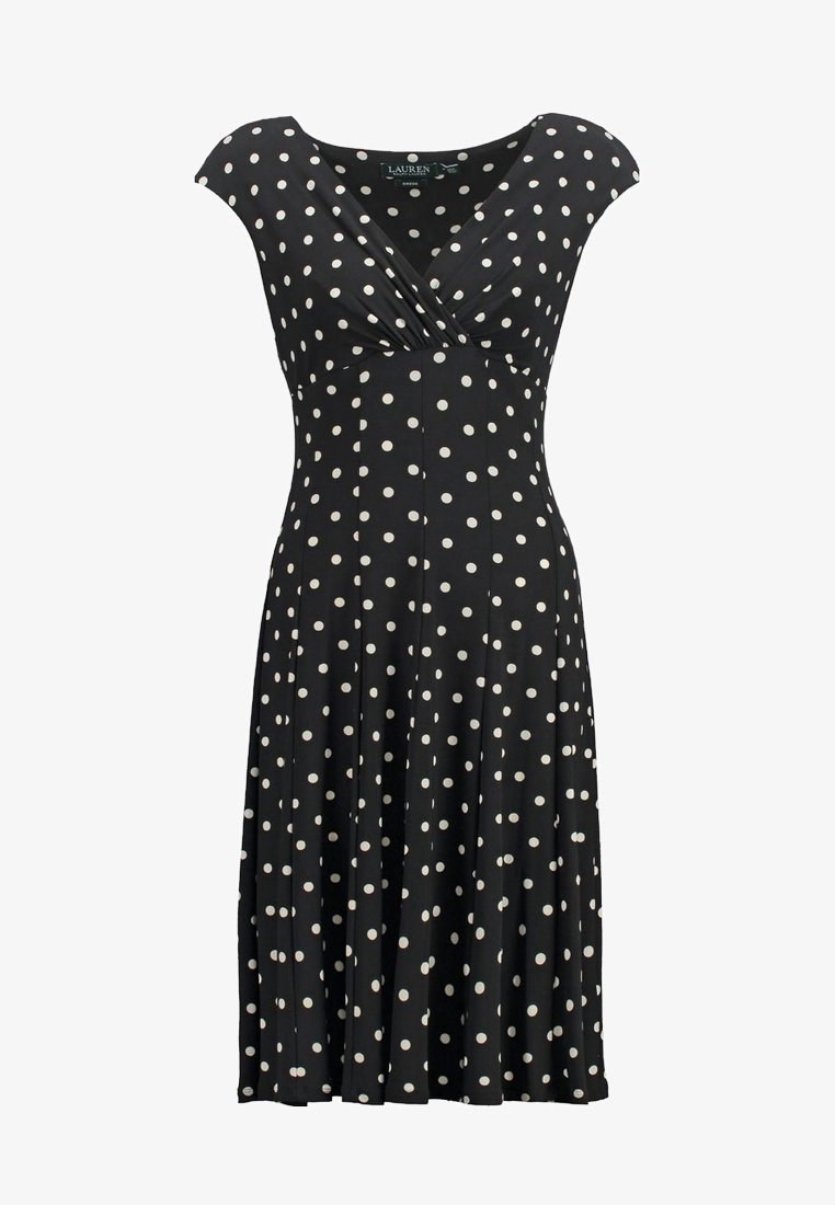 ralph lauren black and white polka dot dress | Lauren seam skirt slit Fully lined This product is made with recycled polyester Model is 510 (178 cm) and wears a size 4 100% Polyester Buy Lauren Ralph Lauren Polka-Dot