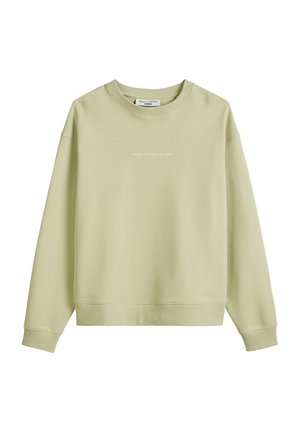 Lichtgroene sweatshirt gemaakt van een katoenmix, met een ribgebreide ronde hals, lange mouwen en een rechte zoom. Subtiele logo op de voorkant.
