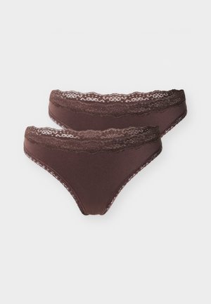 ONLVICKY CHEEKY BRIEF 2-PACK ACC - Tanga - seal brown