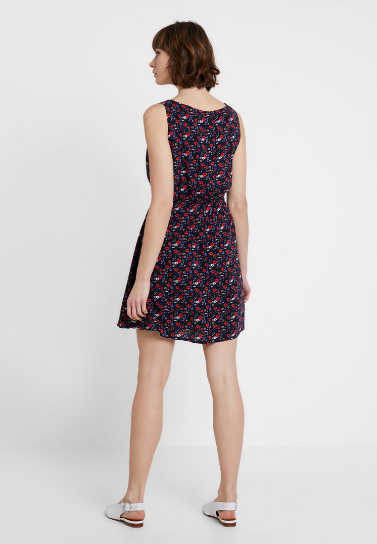TOM TAILOR DENIM EASY PRINT DRESS Kjole dark blue TOM TAILOR DRESS STYLE - Kjole - vanilla
